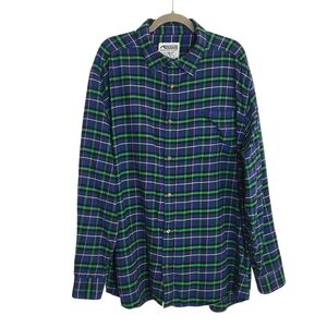 Mountain Khakis Green and Navy Plaid Flannel Shirt Size XXL